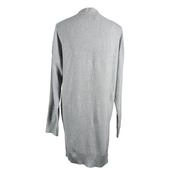 Merokeety Womens Large Long Sleeve Light Grey Knit Cardigan Sweater Pockets - Picture 6 of 14